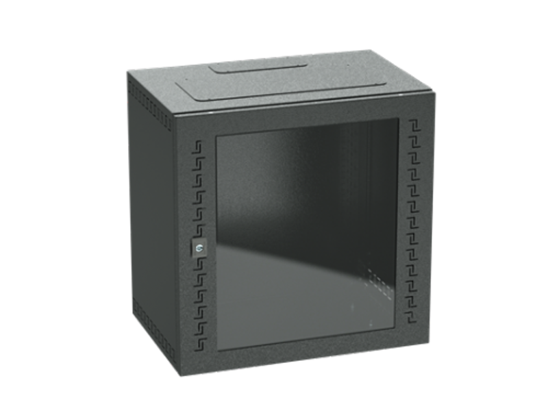 Шкаф телекоммуникационный навесной, 12 U (600х600х400) дверь стекло,RAL9005 | R5STI1240GSB | DKC — фото 1 | Sento