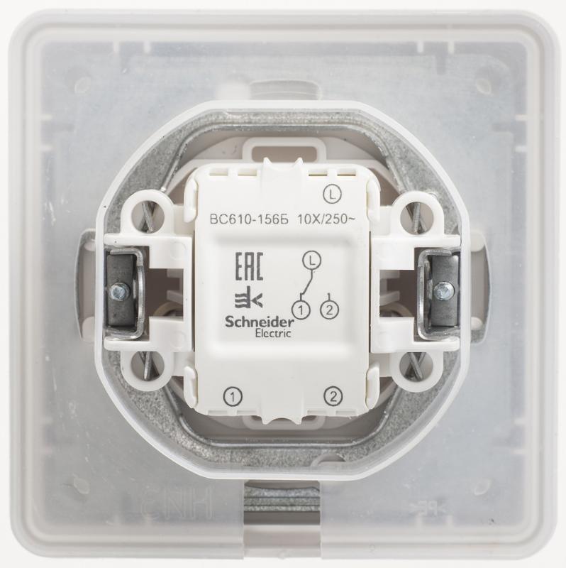 W59 Aqua Белый Переключатель 1-клавишный, 10AX, IP44, (в сборе) | VS610-156B-18 | SE — миниатюра 2