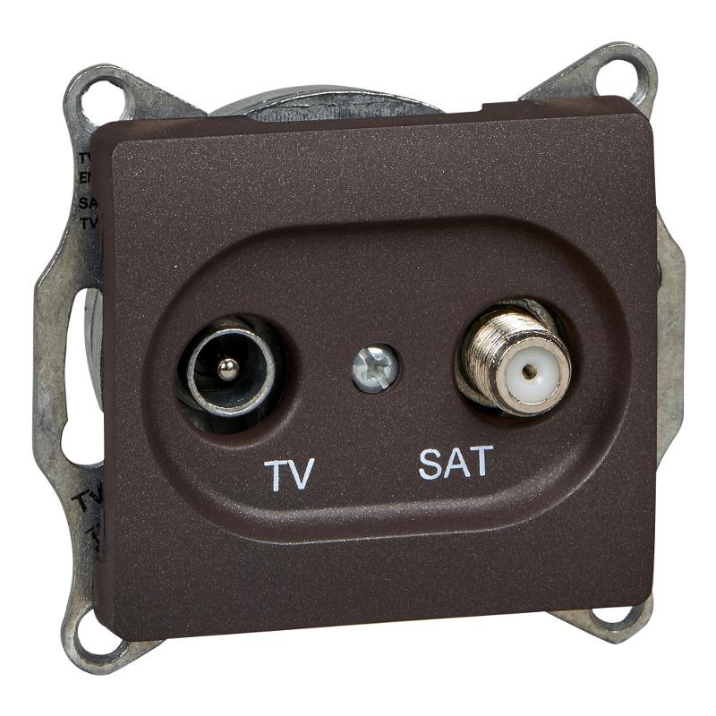 Glossa Шоколад TV-SAT Розетка оконечная 1DB | GSL000897 | SE — Systeme Electric
