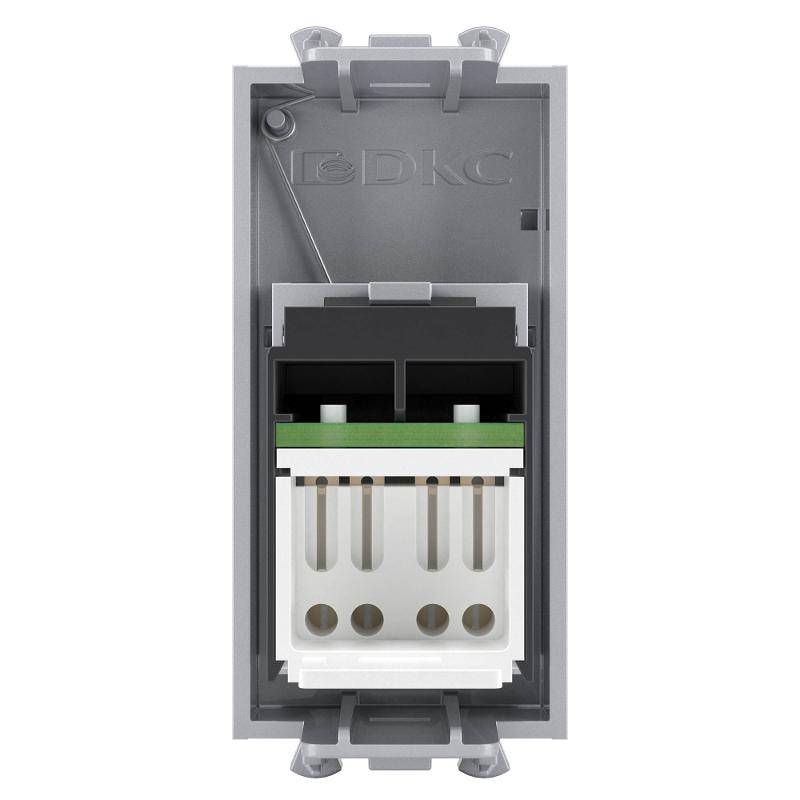 Компьютерная розетка RJ-45 модульная, кат.6А, "Avanti", "Закаленная сталь", 1 модуль | 4404371 | DKC — миниатюра 3