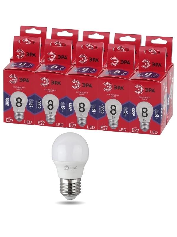 Лампа светодиодная RED LINE LED P45-8W-865-E27 R E27 / Е27 8Вт шар холодный дневной свет | Б0045359 | ЭРА — миниатюра 2