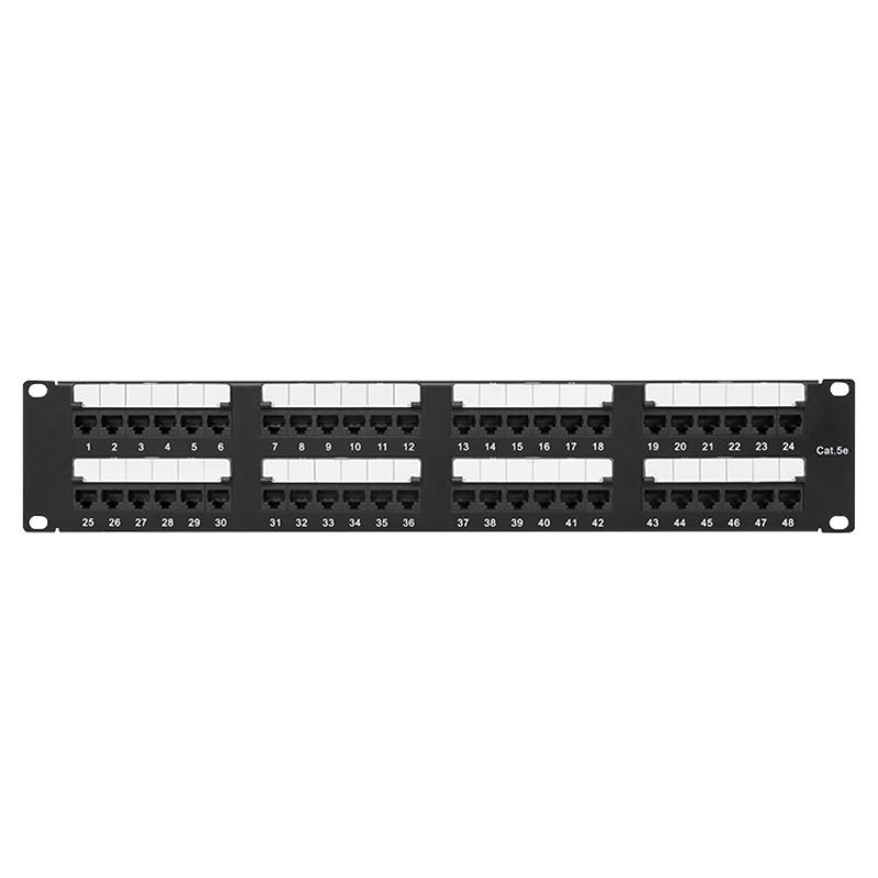 Патч-панель TERACOM PRO 19'' Cat.5E 2U неэкранированная UTP 48 портов RJ-45 Dual IDC | TRP-PPNL-5EUTP-2U48 | EKF — миниатюра 2