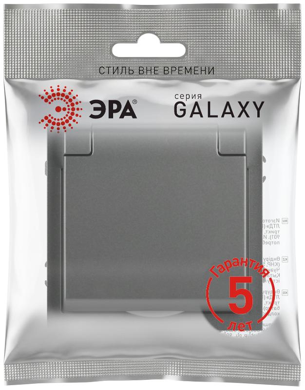 Розетка Galaxy 15-2103-06 c заземлением 2P+E Schuko со шторками с крышкой 16А-250В IP20 графит | Б0070668 | ЭРА — миниатюра 3