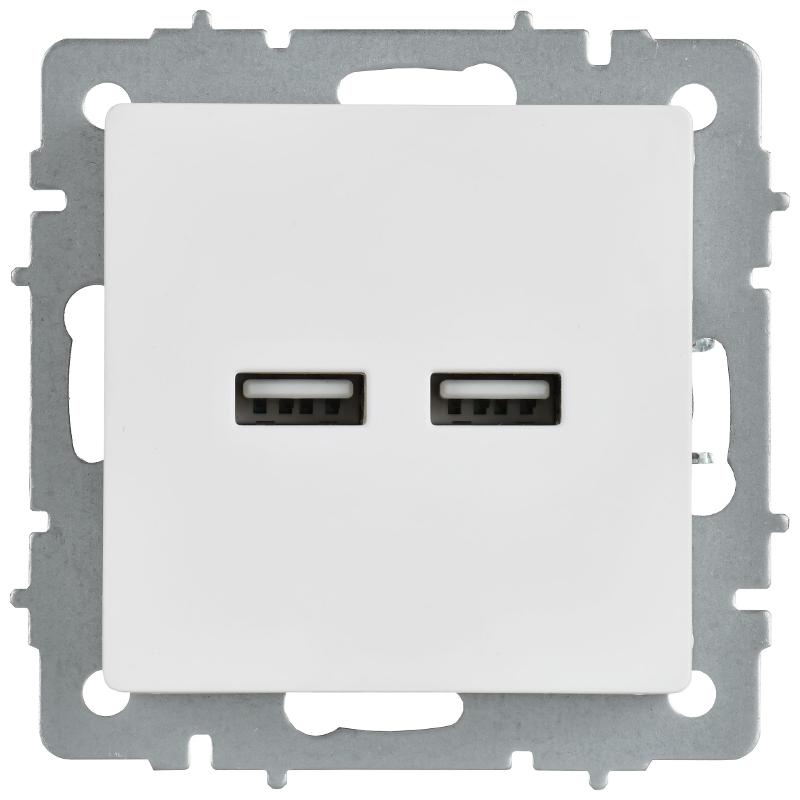 BRITE Розетка USB A+A 5В 3,1А РЮ10-1-БрАБ арктический белый  | BR-U21-D31-K91 | IEK — миниатюра 2