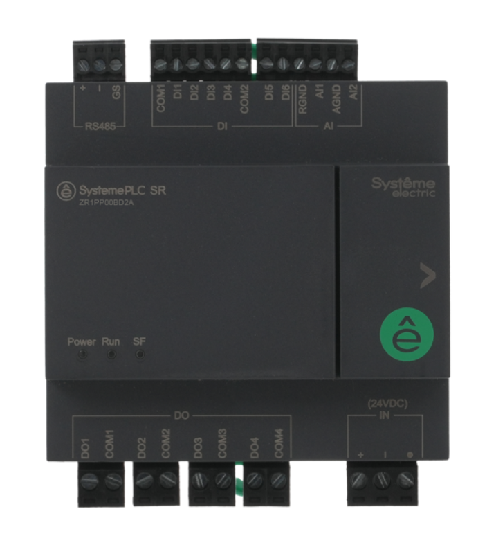 Интеллектуальное реле SR1; 24 VDC; 12 IO: 6 DI, 4 DO (реле); 2 AI; 1xRS485 | ZR1PP00BD2A | SE — Systeme Electric