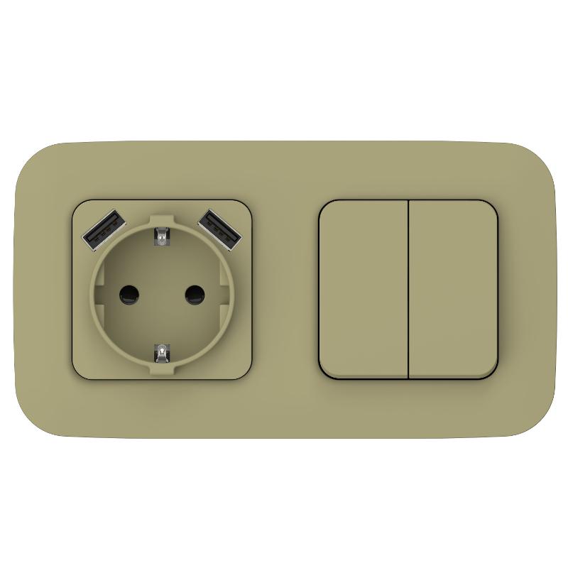 FLITE Artistic Рамка 2-ая РУ-2-А-ФлО оливковый | FI-M22-31-20-K26 | IEK — миниатюра 4