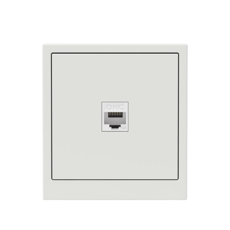Компьютерная розетка RJ-45 без шторки, кат.6А одинарная,KANT, белый песок | 7010673 | DKC — миниатюра 6