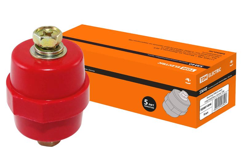 Изолятор SM40 силовой Н40хD40хМ10мм с болтом | SQ0807-0046 | TDM — TDM ELECTRIC