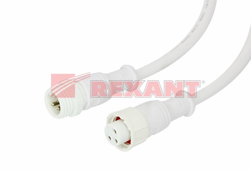 Соединительный кабель (3pin) герметичный (IP67) 3х0.5 мм² 300 V белый | 11-9530 | REXANT — миниатюра 2