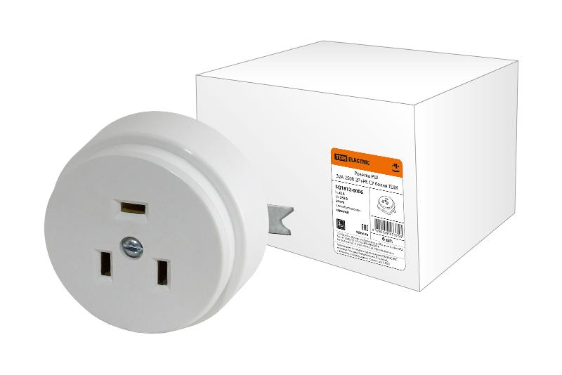 Розетка РШ 32А 250В 2Р+РЕ СУ белая | SQ1812-0006 | TDM — TDM ELECTRIC