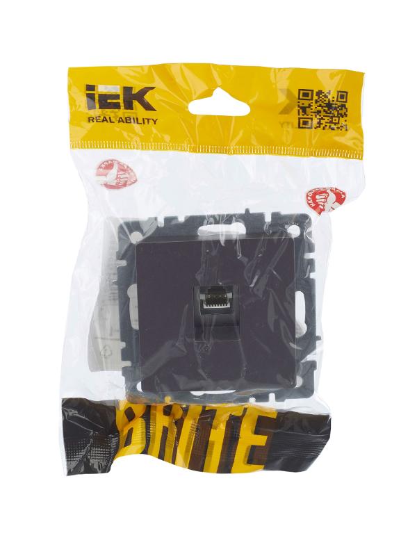 BRITE Розетка компьютерная RJ45 кат.5E РК10-БрС сталь | BR-K10-1-K46 | IEK — миниатюра 7