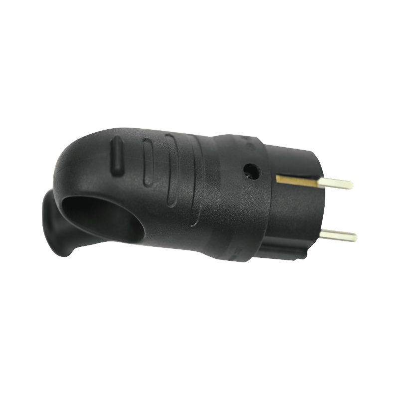 Вилка 2К+З угловая каучуковая 16А/250В IP44 Чёрная MultiSet | MST1102BK | SE — миниатюра 5