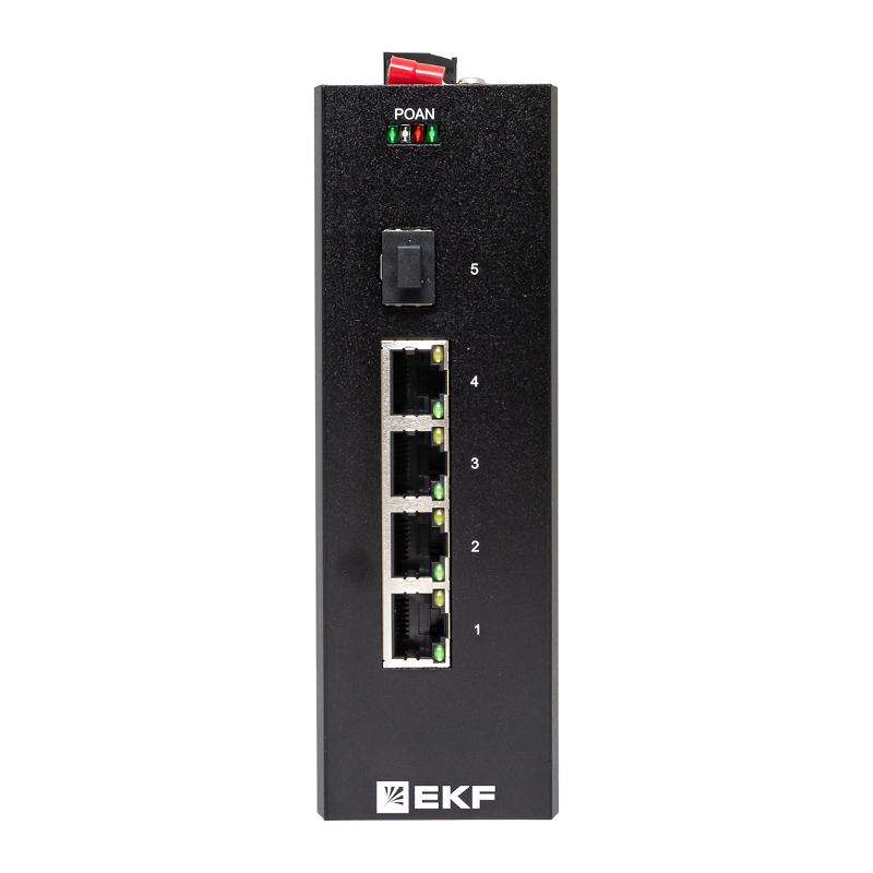Промышленный неуправляемый коммутатор U-1GX/SFP-4GTP, 1 порт 1000Base-X SFP, 4 порта 10/100/1000Base-T(X) RJ45 c PoE, монтаж на динрейку TSX |TSX-U-1G — миниатюра 6