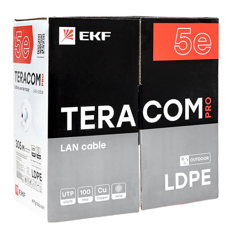 Кабель витая пара TERACOM Cat.5E U/UTP 4 пары solid внешний цвет черный упак. 305м)| TRC-5EUTP-04PE-BK-OUT3 | EKF — миниатюра 14