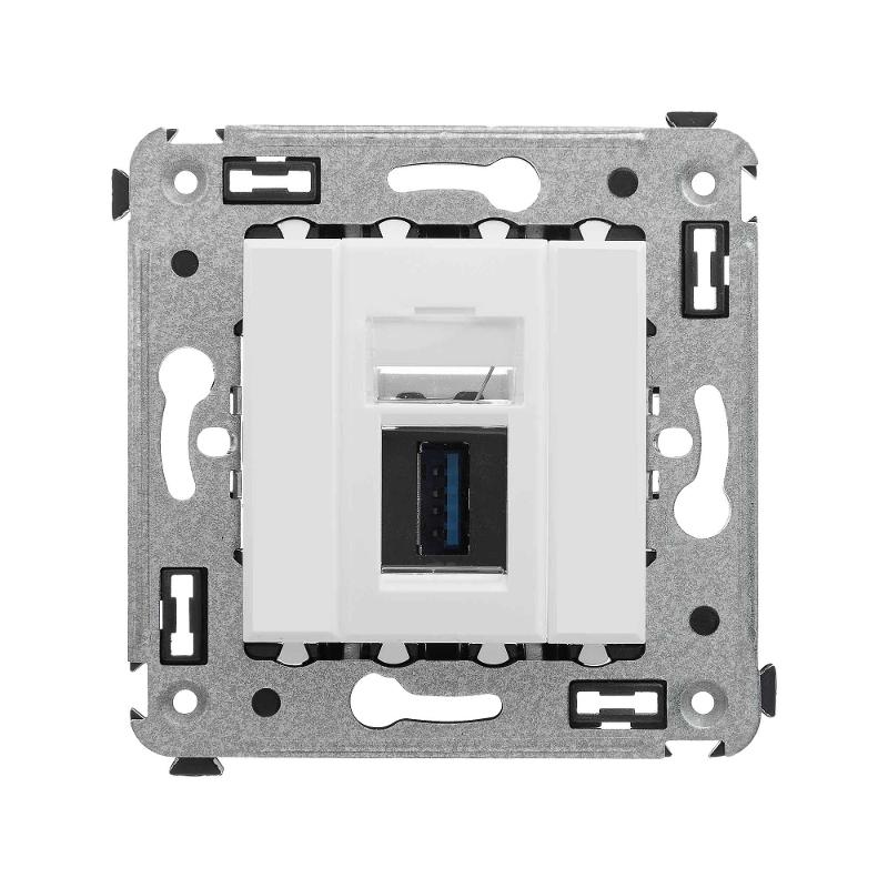 USB 3.0 розетка одинарная в стену, тип А-А, "Avanti", "Белое облако" | 4400303 | DKC — DKC (ДКС)