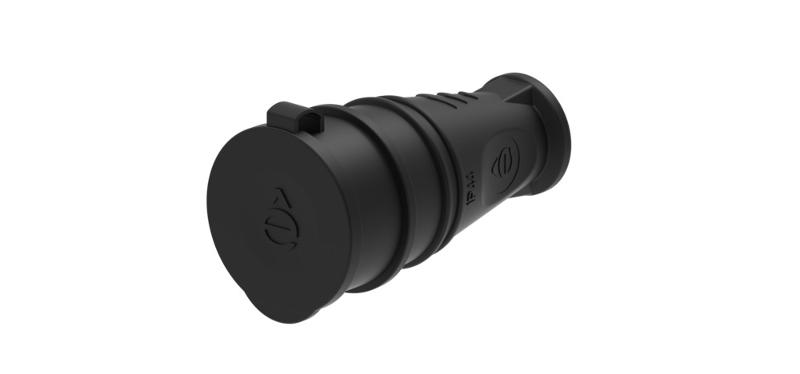 Розетка 2К+З кабельная каучуковая 16А/250В IP44 Чёрная MultiSet | MST4002BK | SE — Systeme Electric