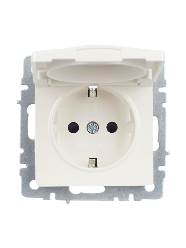 BRITE Розетка с заземлением со шторками с кр. 16А IP44 РСбш10-3-44-БрЖ жемчуг | BR-R16-16-44-K36 | IEK — миниатюра 9