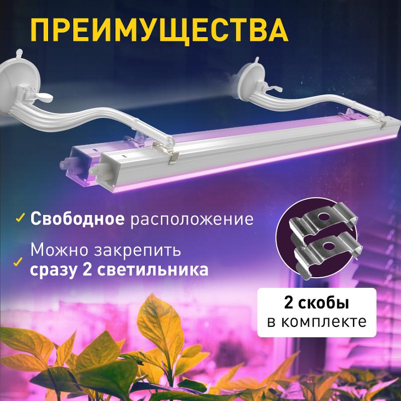 Кронштейн для фитоламп и фитосветильников FITO-Hanger 2Х комплект кронштейнов на присоске, в упаковке 2 шт. | Б0061573 | ЭРА — миниатюра 5