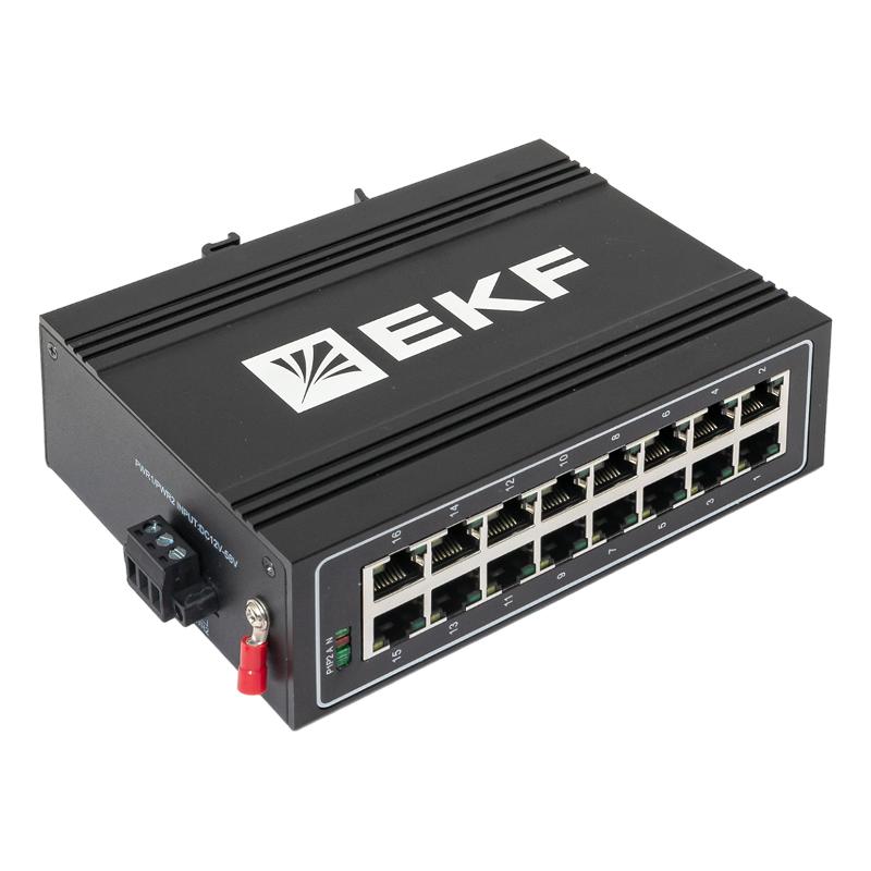 Промышленный неуправляемый коммутатор U-16T, 16 портов 10/100Base-T(X) RJ45, монтаж на динрейку TSX |TSX-U-16T|EKF — миниатюра 9