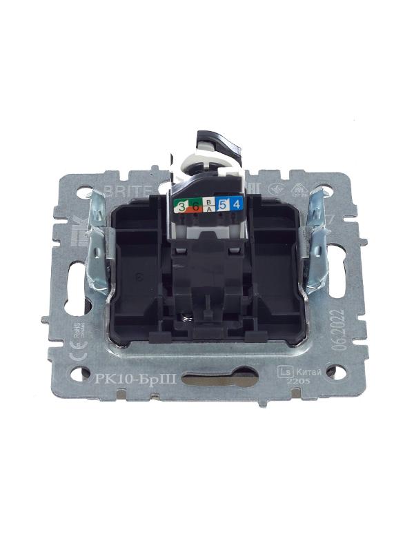 BRITE Розетка компьютерная RJ45 кат.5E РК10-БрШ шампань | BR-K10-1-K37 | IEK — миниатюра 5