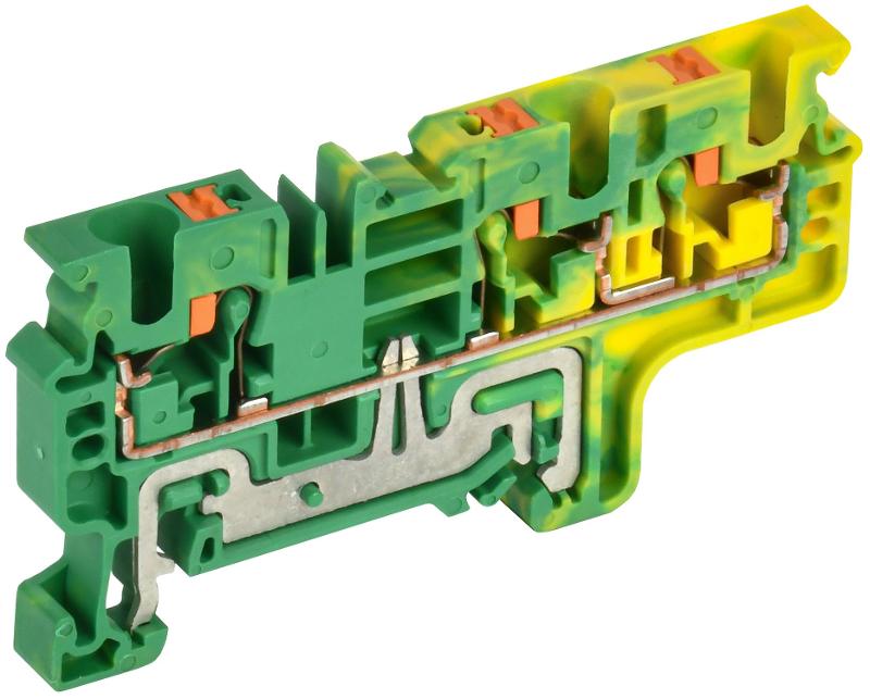 Колодка клеммная CP-MC-PEN земля 3 вывода 4мм2 | YCT22-03-3-K52-004 | IEK — фото 1 | Sento