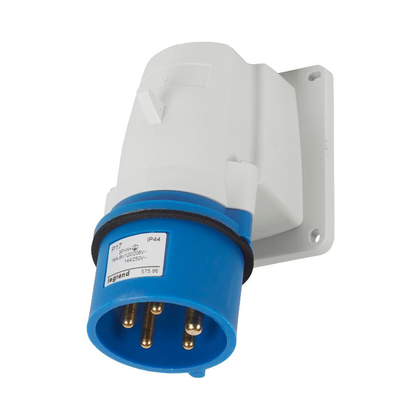 Накладная вилка - P17 Tempra Pro - IP 44 - 200/250 В~ - 16 A - 3К+Н+З | 057586 | Legrand — Legrand