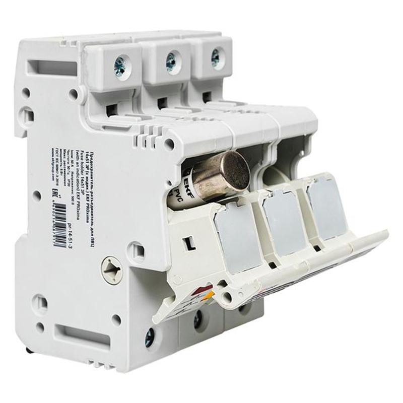Предохранитель-разъединитель для ПВЦ 14x51 3P (с индикацией) | pr-14-51-3 | EKF — миниатюра 19