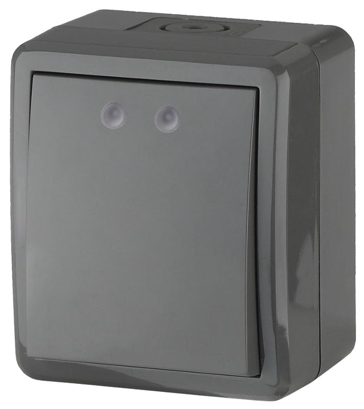 Выключатель IP54, 10АХ-250В, 11-1401-03, ОУ, Эксперт, Серый |Б0020670 | ЭРА — миниатюра 2