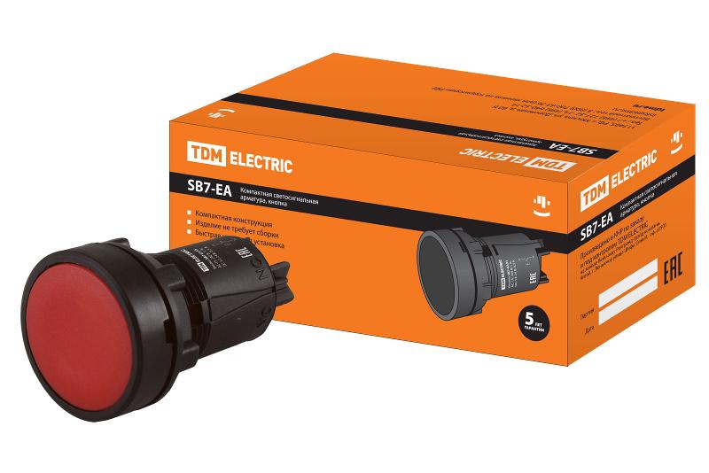 Кнопка переключатель SB7-EA45 d22мм 1з+1р красная | SQ0746-0022 | TDM — TDM ELECTRIC