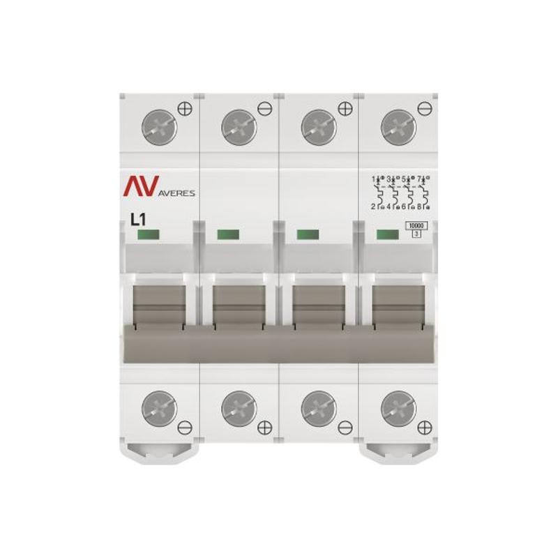 Выключатель автоматический AV-10 DC 4P 1A (L) 10kA AVERES | mcb10-DC-4-01L-av | EKF — миниатюра 3