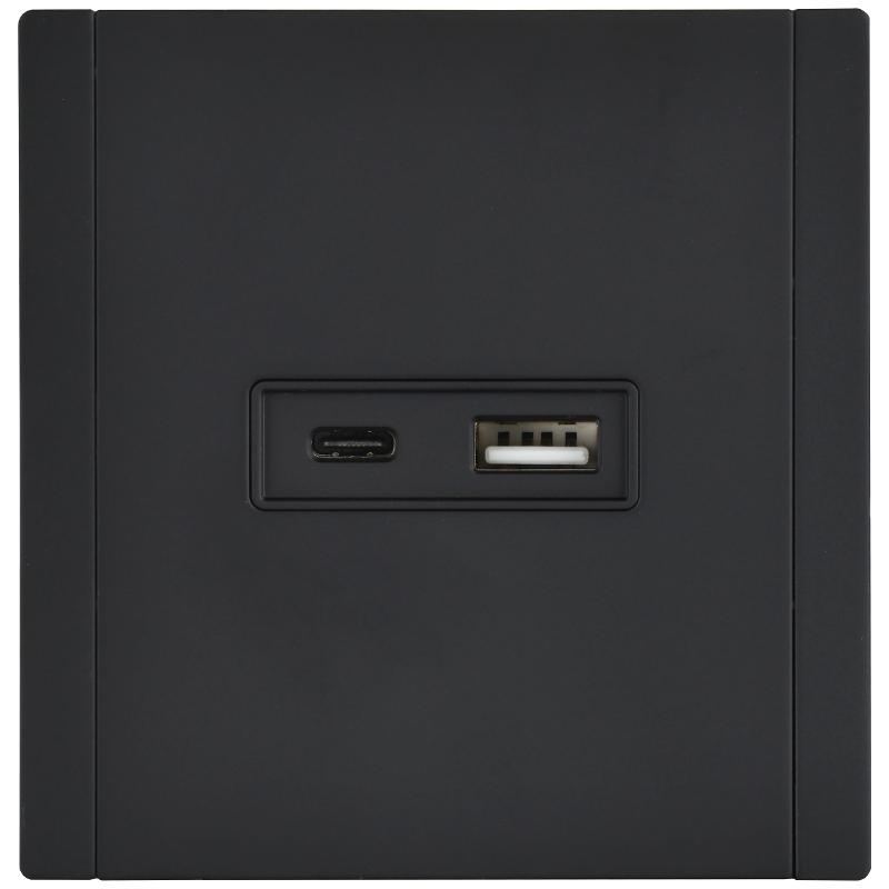 FORTE&PIANO Розетка USB A+C 3,1А FP150M черный  | FP-U22-D31-M-K02 | IEK — миниатюра 2