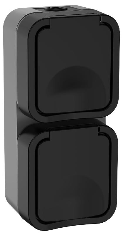 TORS Розетка 2-ая с з/к кр. верт. 16А IP55 TS132 графит | TS-R26-16-55-V-K53 | IEK — IEK (ИЭК)