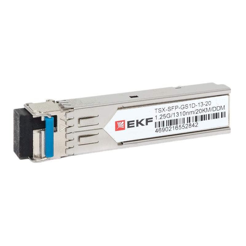 SFP модуль 1,25 Гбит одинарное одномодовое оптоволокно передача 1310нм дальность 20км TSX |TSX-SFP-GS1D-13-20|EKF — EKF