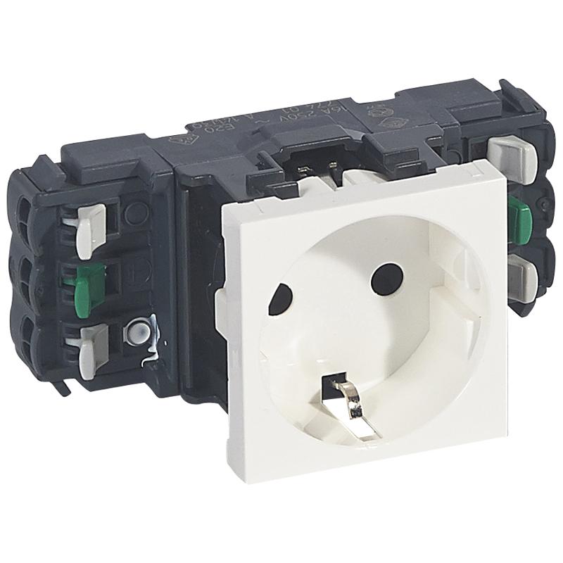 Розетка Mosaic DLP нем.ст. 2К+З безвинтовые зажимы | 077401 | Legrand — Legrand