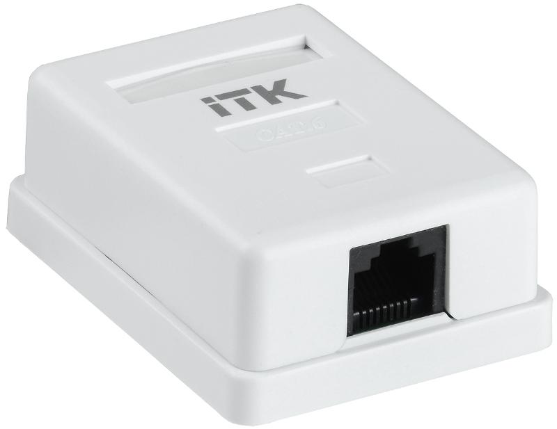 Настенная инф. розетка RJ45 кат. 6 UTP 1-порт | CS2-1C06U-12 | ITK — ITK