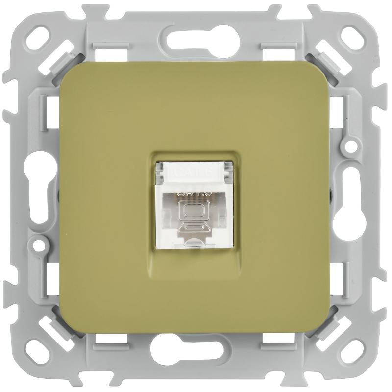 FLITE Розетка 2-ая компьютерная RJ45 кат.6 UTP РК6-2-0-ФлО оливковый | FI-K22-2-K26 | IEK — миниатюра 2