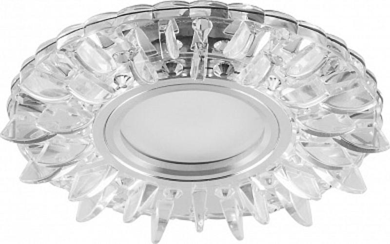 Светильник точечный встраиваемый под лампу, с LED подсветкой CD911 15LED*2835 SMD 4000K, MR16 50W G5.3, прозрачный, хром | 28894 | FERON — миниатюра 1