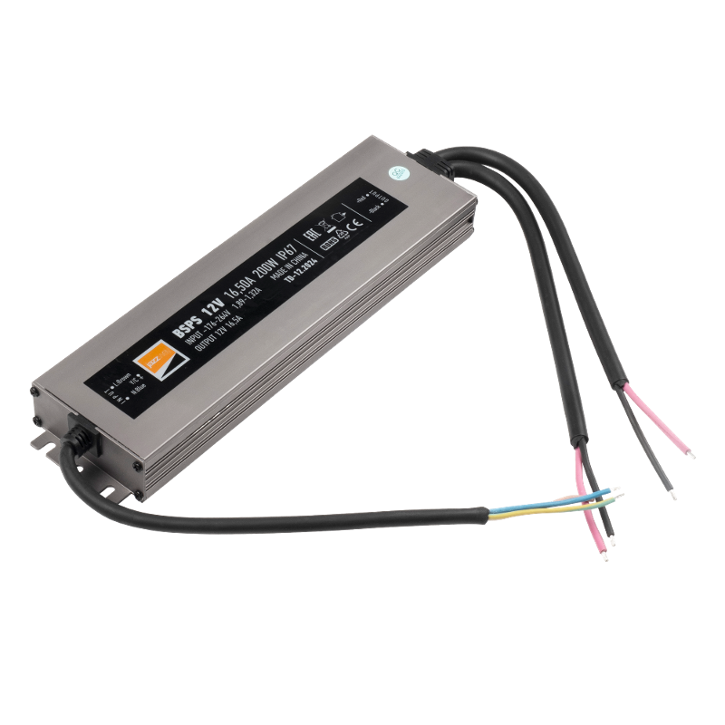 Драйвер для светодиодной ленты LED BSPS 12V16,5A=200W (new) влагозащищенный IP67 | 1016348A | Jazzway — Jazzway