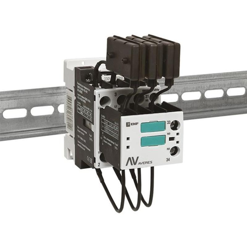 Контактор для конденсатора КМЭК 10 кВАр 230В 1NО+1NC AVERES | ctrk-s-14-10-230-av | EKF — миниатюра 10