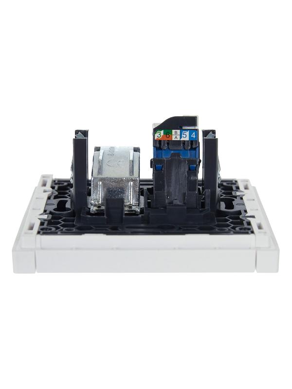 FORTE&PIANO Розетка двойная TV+RJ45 кат.6 FP237 белый | FP-AK20-2-K01 | IEK — миниатюра 5