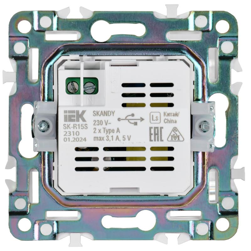 SKANDY Розетка USB A+A 3,1А SK-R15S серебряный  | SK-U21-D31-K23 | IEK — миниатюра 5