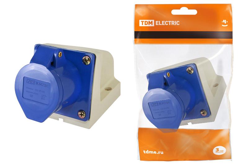 Розетка 133 стационарная 2Р+РЕ 63А 220В IP54  | SQ0602-0010 | TDM — TDM ELECTRIC