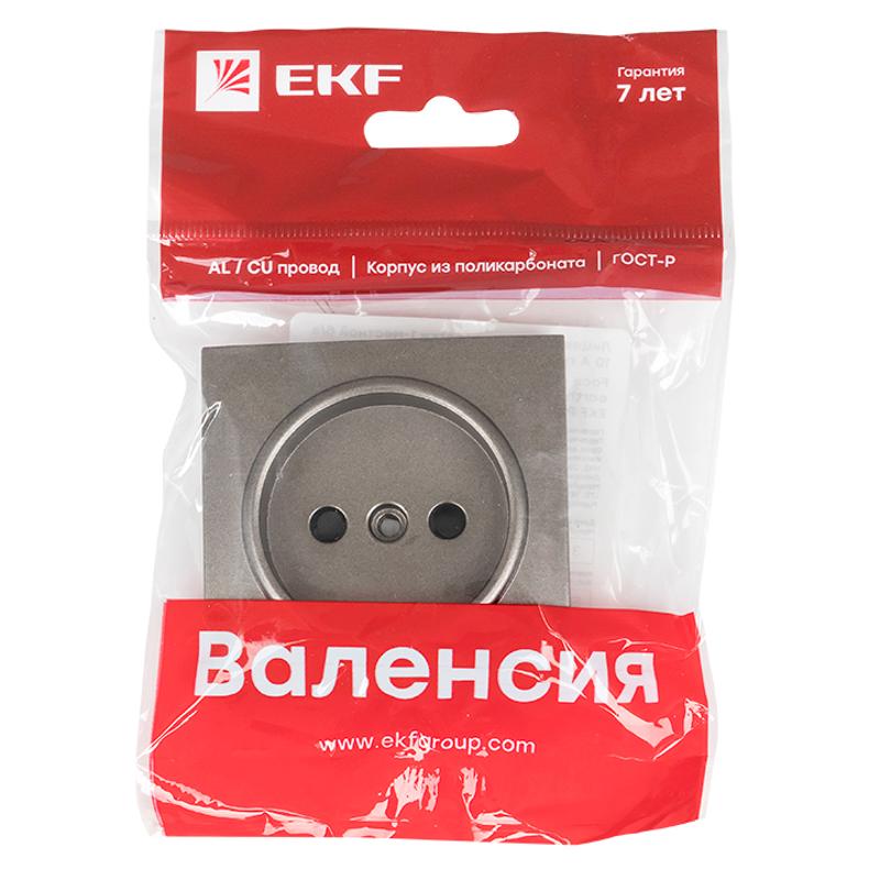 Валенсия лицевая панель розетки 1-местной б/з 10 А графит с защ. штор. EKF PROxima |  ESR10-L-022-60 |  EKF — миниатюра 3