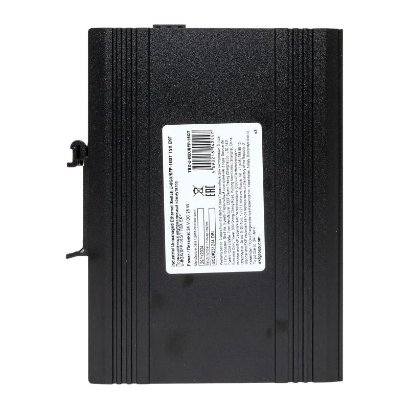Промышленный неуправляемый коммутатор U-8GX/SFP-16GT, 8 портов 1000Base-X SFP, 16 портов 10/100/1000Base-T(X) RJ45, монтаж на динрейку TSX |TSX-U-8GX/ — миниатюра 12