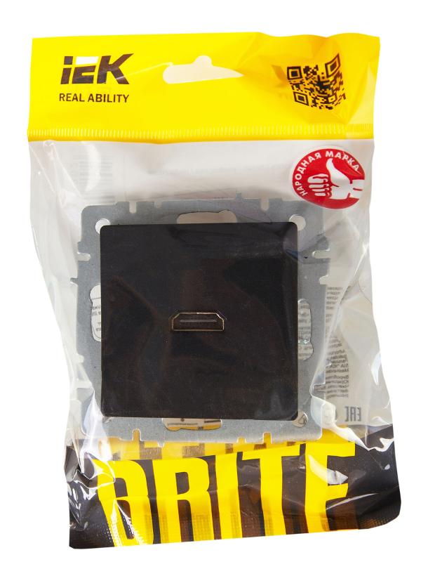 BRITE Розетка HDMI РHDMI-0-БрЧ черный  | BR-H10-K02 | IEK — миниатюра 6