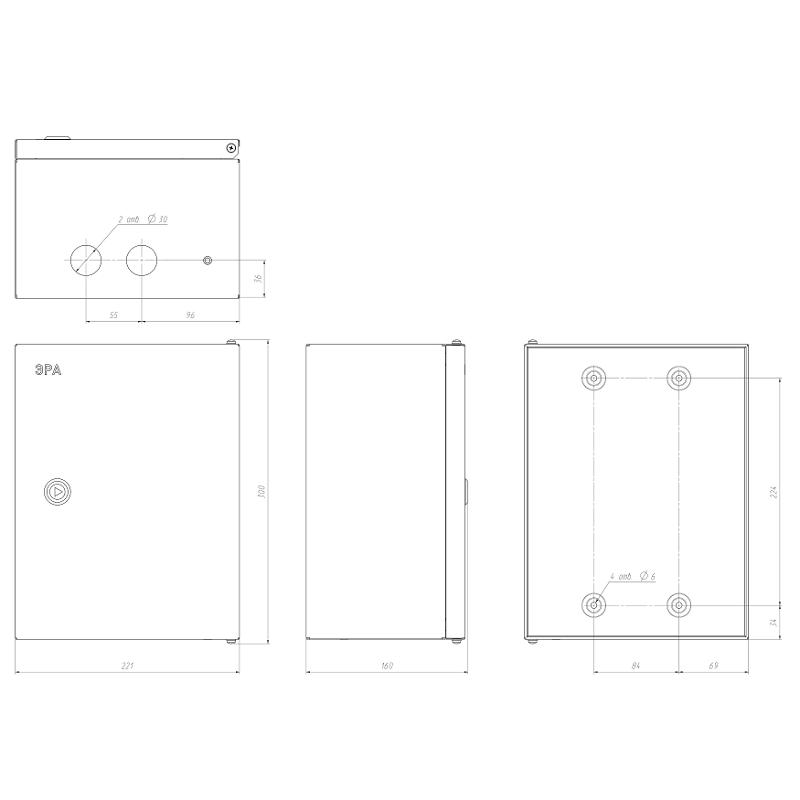  Щит с монтажной панелью металлический ЩМПг-00 IP54 (290х220х155) SIMPLE | Б0041664 | ЭРА — миниатюра 3