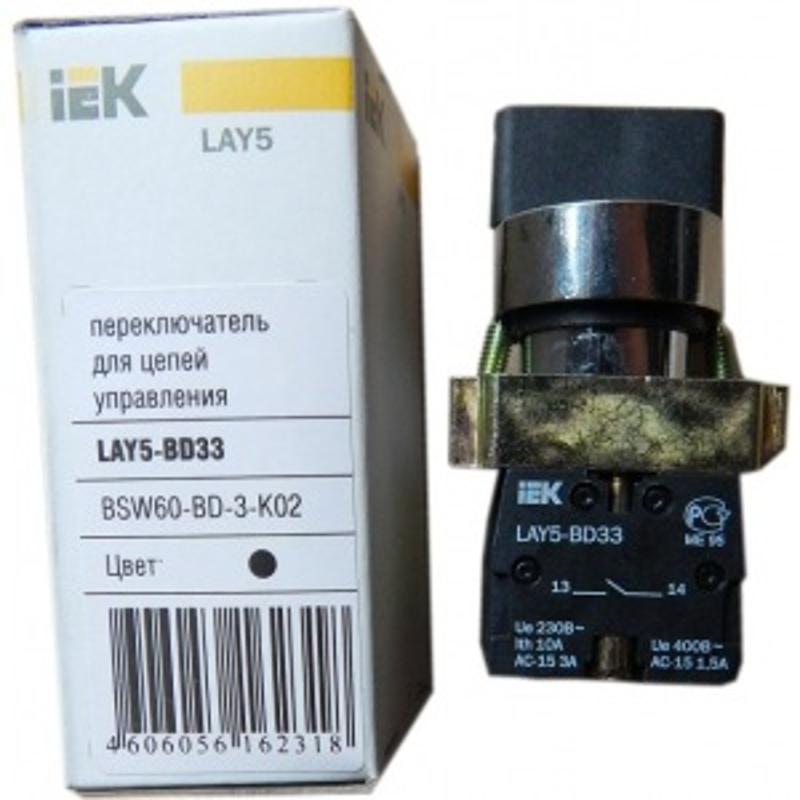 Переключатель LAY5-BD33 3 положения "I-0-II" стандарт ручка  | BSW60-BD-3-K02 | IEK — миниатюра 3