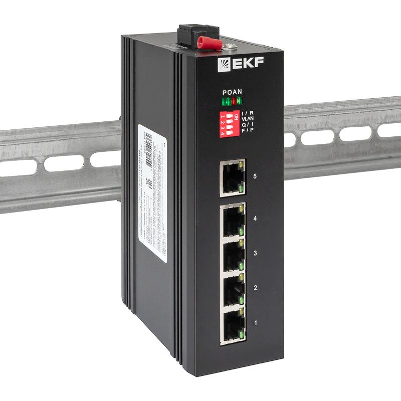 Промышленный неуправляемый коммутатор U-5GT, 5 портов 10/100/1000Base-T(X) RJ45, монтаж на динрейку TSX |TSX-U-5GT|EKF — миниатюра 3
