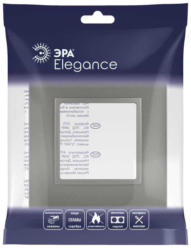 Рамка для розеток и выключателей Elegance 14-5011-16 Classic, на 1 пост, титан | Б0065823 | ЭРА — миниатюра 2