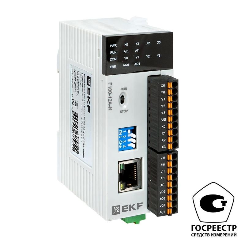 Контроллер программируемый F100 12 в/в N PRO-Logic (с поверкой) | F100-12A-N-V | EKF — миниатюра 1